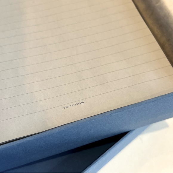 NIB Smythson THE SOHO Notebook in Navy - Leather - Personalized w/ letters “MB” - Picture 6 of 10
